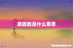 质因数是什么意思