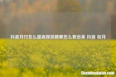 抖音月付怎么提高授信额度怎么套出来 抖音 包月