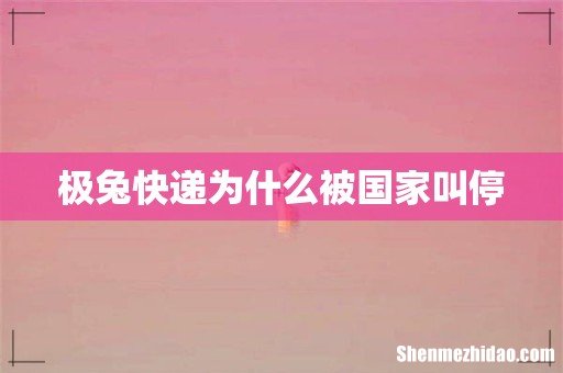 极兔快递为什么被国家叫停