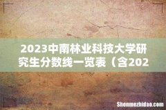 含2021-2022历年复试 2023中南林业科技大学研究生分数线一览表