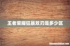 王者荣耀狂暴双刃是多少区
