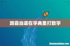 路霸当道在字典里打数字