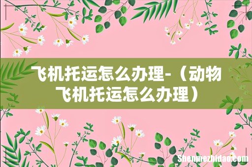 动物飞机托运怎么办理 飞机托运怎么办理-