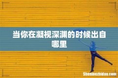 当你在凝视深渊的时候出自哪里