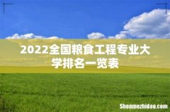 2022全国粮食工程专业大学排名一览表