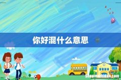 你好混什么意思