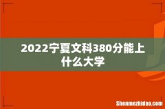 2022宁夏文科380分能上什么大学