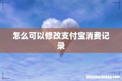 怎么可以修改支付宝消费记录