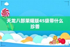 天龙八部荣耀版45级带什么珍兽