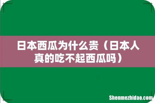 日本人真的吃不起西瓜吗 日本西瓜为什么贵