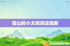 雪山的小太阳阅读理解