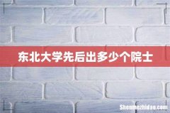 东北大学先后出多少个院士