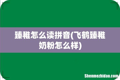 飞鹤臻稚奶粉怎么样 臻稚怎么读拼音