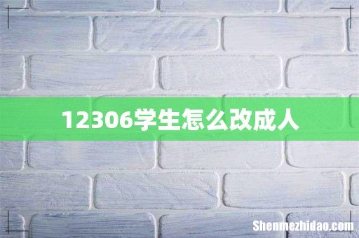 12306学生怎么改成人