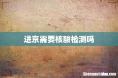 进京需要核酸检测吗