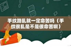 手纹很乱是不是很命苦啊 手纹路乱就一定命苦吗