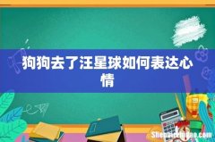 狗狗去了汪星球如何表达心情
