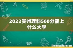 2022贵州理科560分能上什么大学