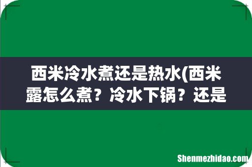西米露怎么煮?冷水下锅?还是热水?煮多久?煮之前要不要洗呀! 西米冷水煮还是热水