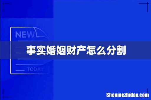 事实婚姻财产怎么分割