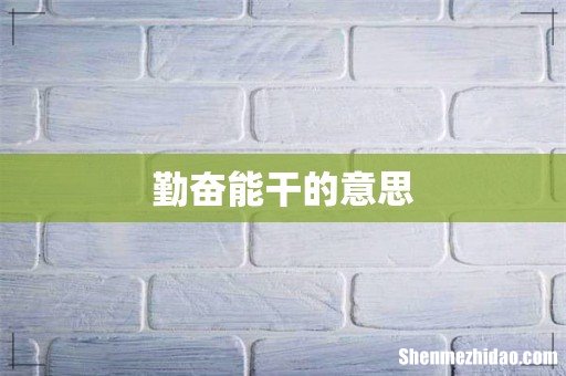 勤奋能干的意思