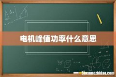 电机峰值功率什么意思