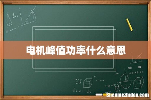 电机峰值功率什么意思