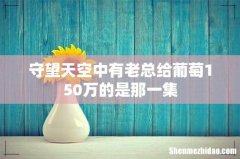 守望天空中有老总给葡萄150万的是那一集