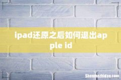 ipad还原之后如何退出apple id