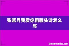 张馨月我爱你用藏头诗怎么写