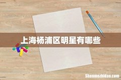 上海杨浦区明星有哪些