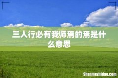 三人行必有我师焉的焉是什么意思