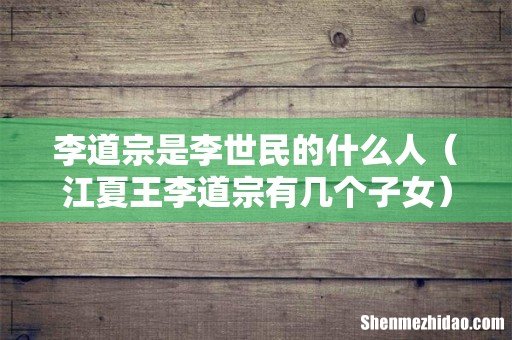 江夏王李道宗有几个子女 李道宗是李世民的什么人