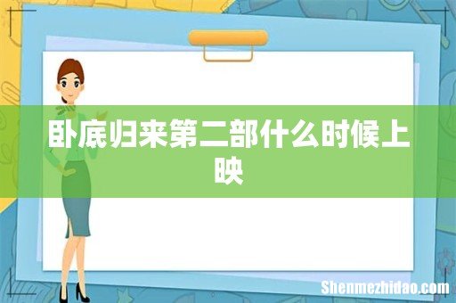 卧底归来第二部什么时候上映
