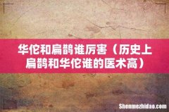历史上扁鹊和华佗谁的医术高 华佗和扁鹊谁厉害