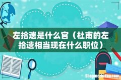 杜甫的左拾遗相当现在什么职位 左拾遗是什么官