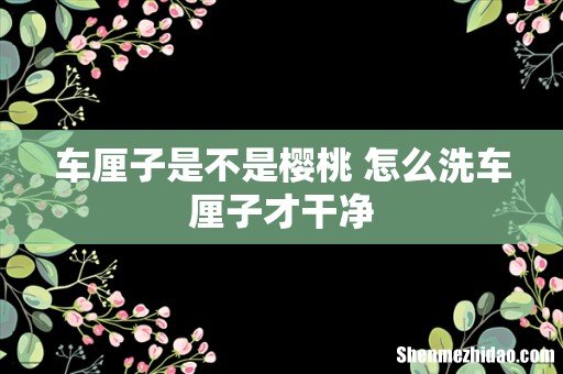 车厘子是不是樱桃 怎么洗车厘子才干净