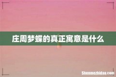 庄周梦蝶的真正寓意是什么