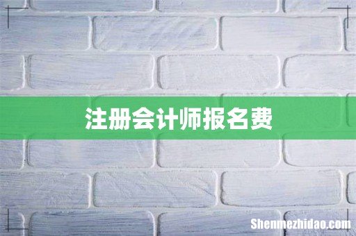 注册会计师报名费