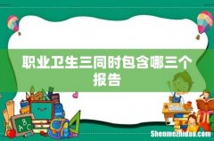 职业卫生三同时包含哪三个报告