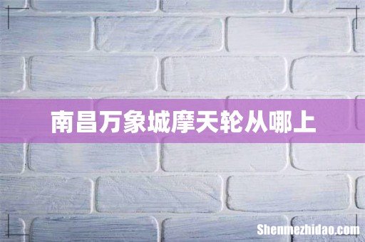 南昌万象城摩天轮从哪上