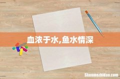 血浓于水,鱼水情深
