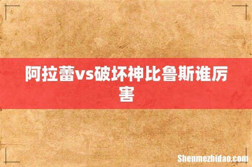 阿拉蕾vs破坏神比鲁斯谁厉害