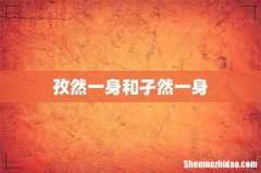 孜然一身和孑然一身