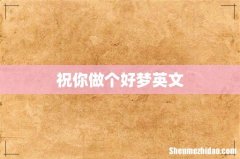 祝你做个好梦英文