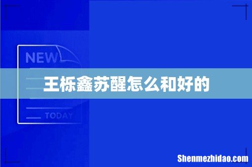 王栎鑫苏醒怎么和好的