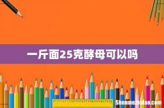一斤面25克酵母可以吗