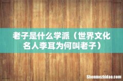 世界文化名人李耳为何叫老子 老子是什么学派