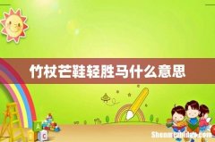 竹杖芒鞋轻胜马什么意思