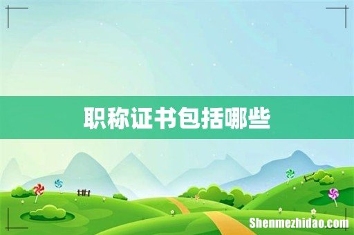 职称证书包括哪些